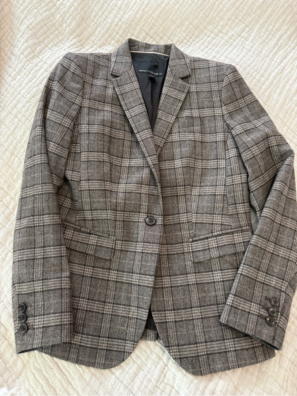 Banana Republic Gray Plaid Women's Blazer NWOT 1491